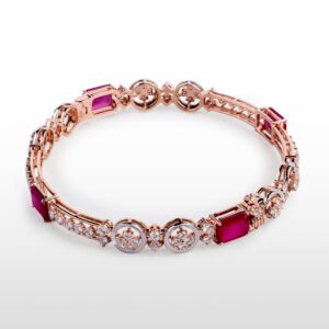Crimson Royale Diamond Bangles - Lab Grown Diamond bangles adorned with sparkling diamonds, showcasing luxury and elegance.